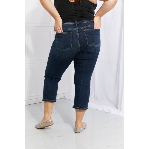 JUDY BLUE Full Size Gina Destroyed Hem Crop Straight - Picture 9 of 11